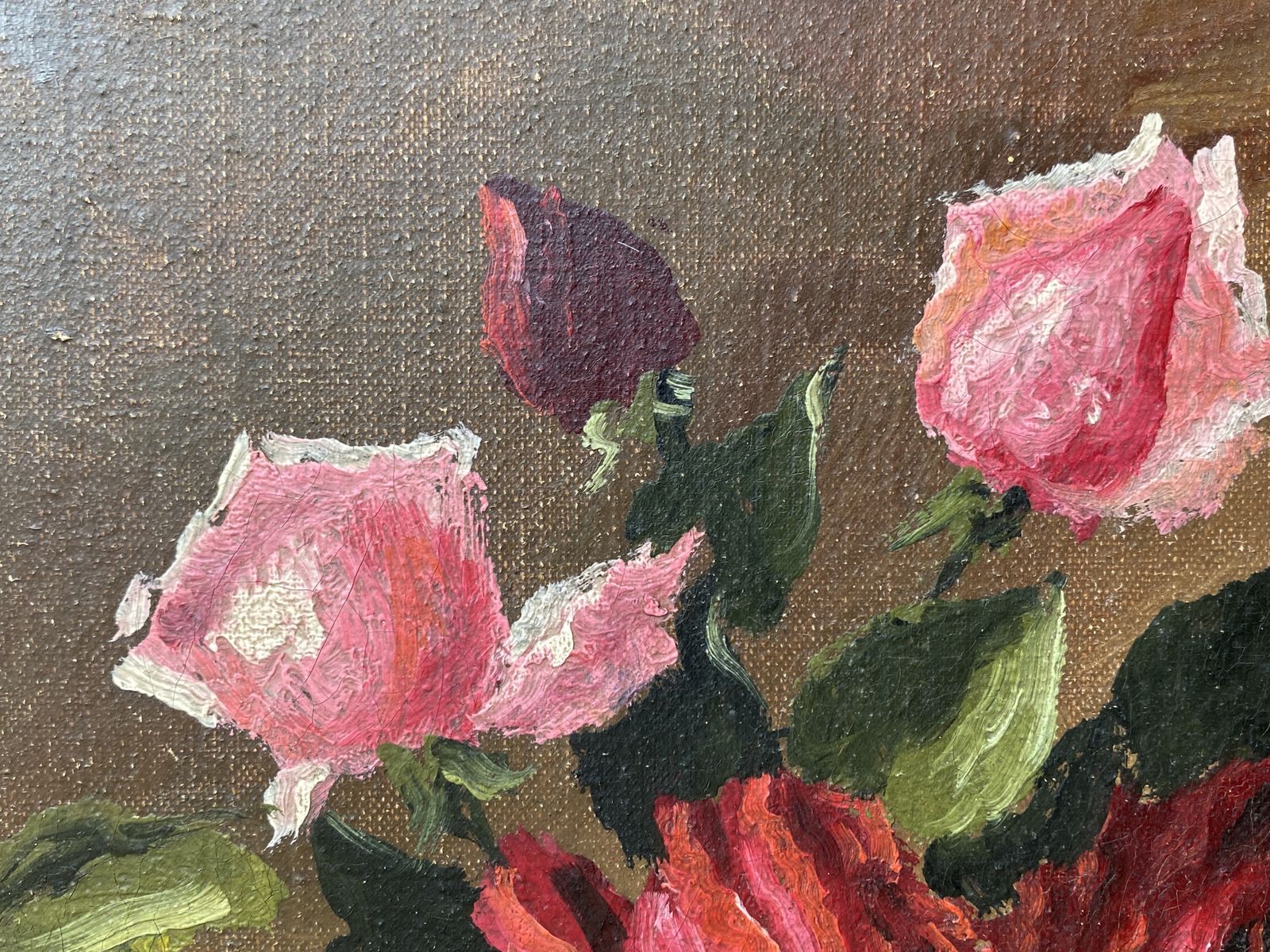 A Beautiful Near Pair Framed Danish Art Oil In Canvas 'Flowers In Vases' S. Thomsen C1940s photo 450.0