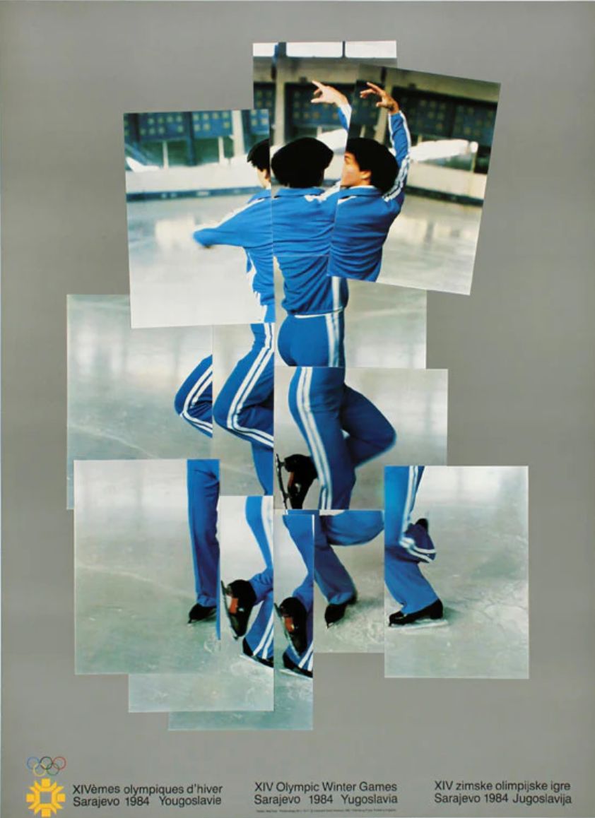 David Hockney The Skater 1984 Sarajevo Winter Olympics Poster