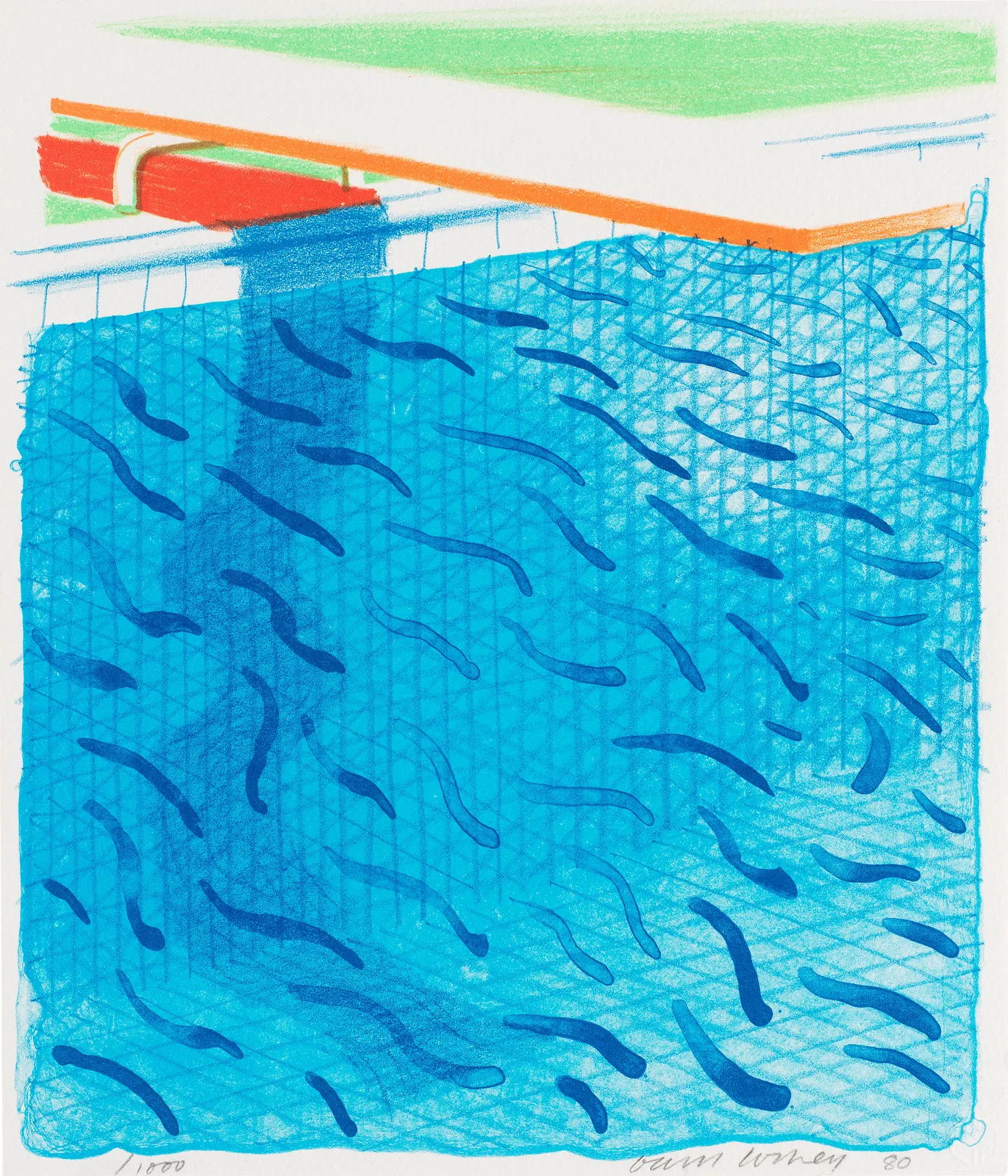 David Hockney Paper Pools   Pool Made With Paper And Blue Ink For Book