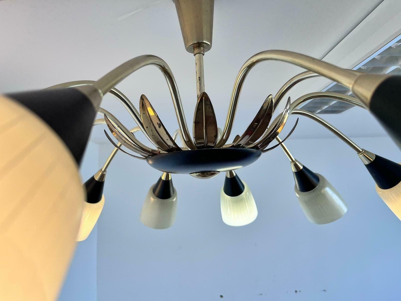 Very Rare Large Stilnovo Style Chandelier, Germany, 1960s photo furniture