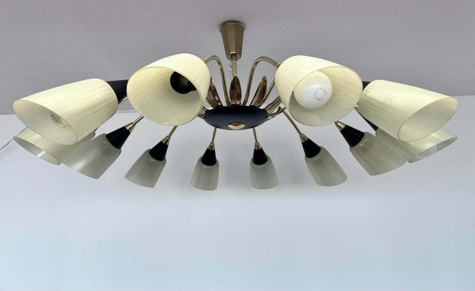 Very Rare Large Stilnovo Style Chandelier, Germany, 1960s photo 1208.0