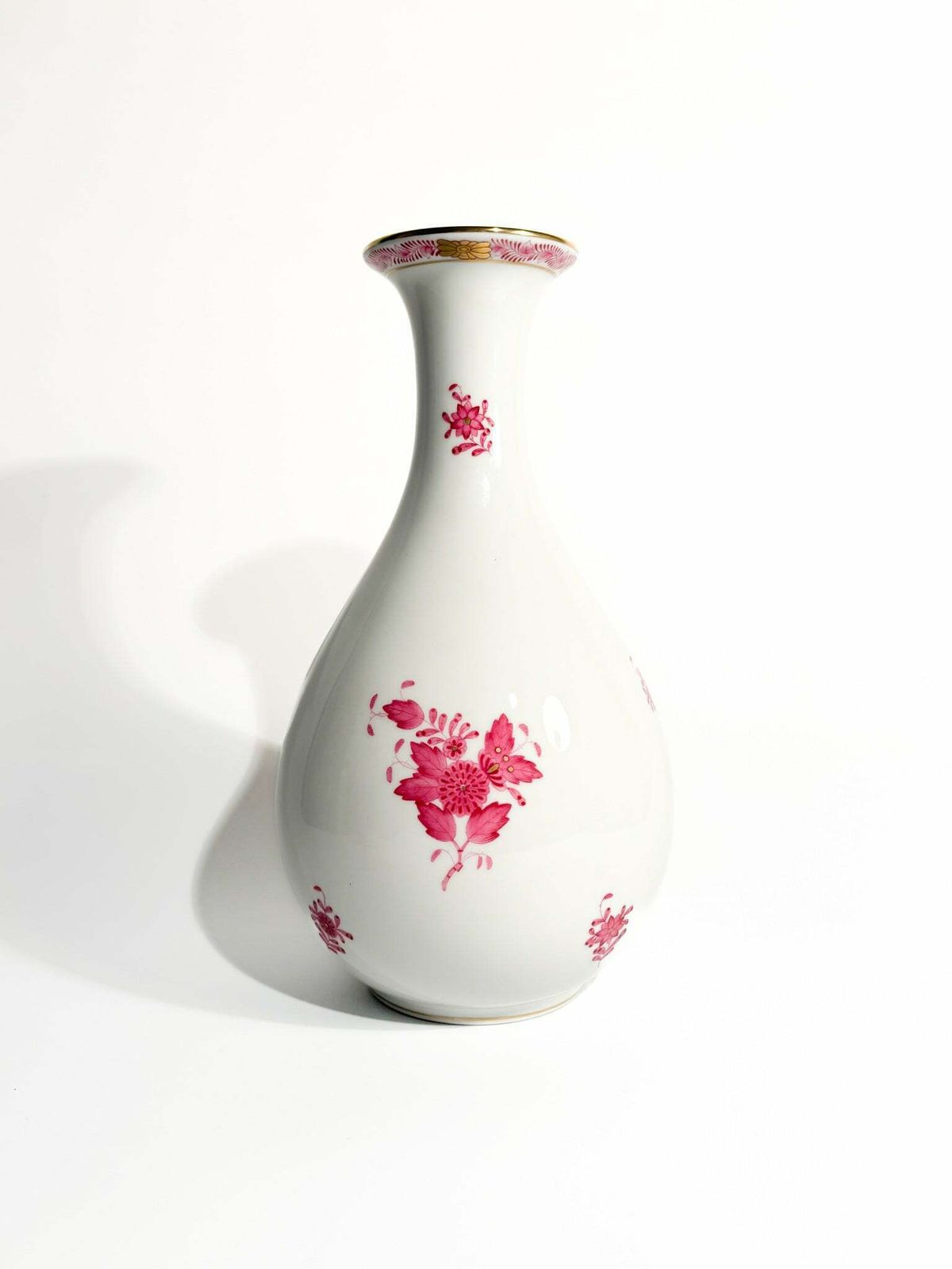 Herend Apponyi Pink Porcelain Vase From The 1950s