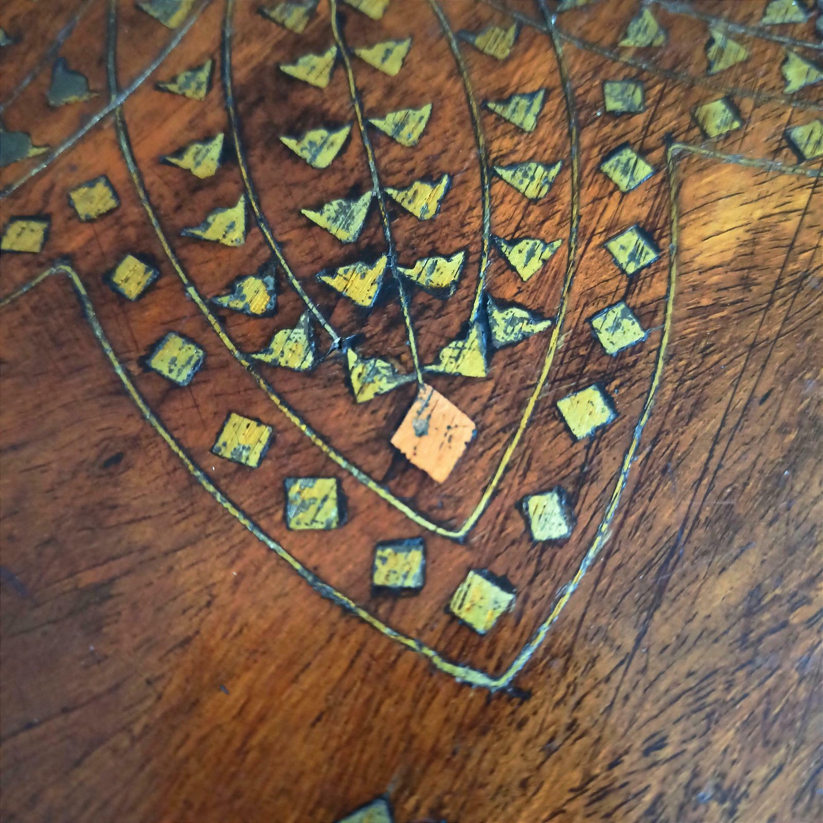 Furniture Brass And Copper Inlay Hoshiarpur Table  Anglo Indian  Late 19th Century photo