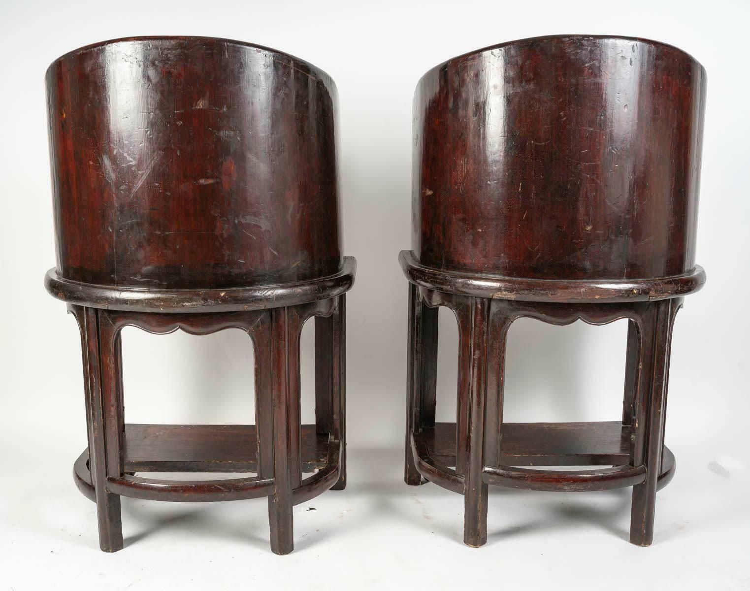 Pair Of Art Of Asia Wooden Dignitary Armchairs With Footrests. photo 2823.0