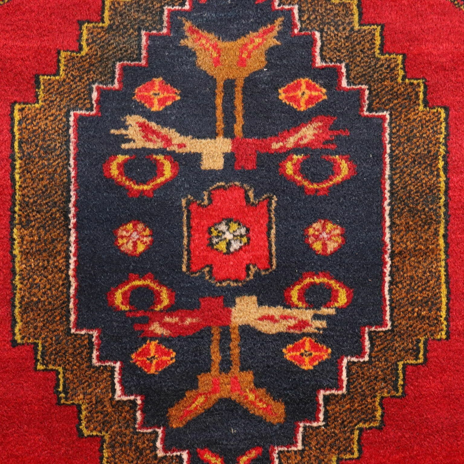 Antique Ismirne Carpet Wool Heavy Knot Turkey 108 X 42 In photo Textiles