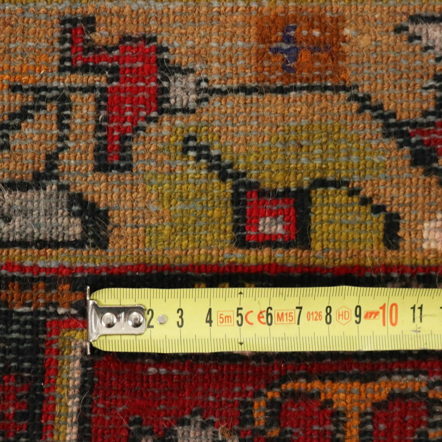 Textiles Antique Ismirne Carpet Wool Heavy Knot Turkey 108 X 42 In photo