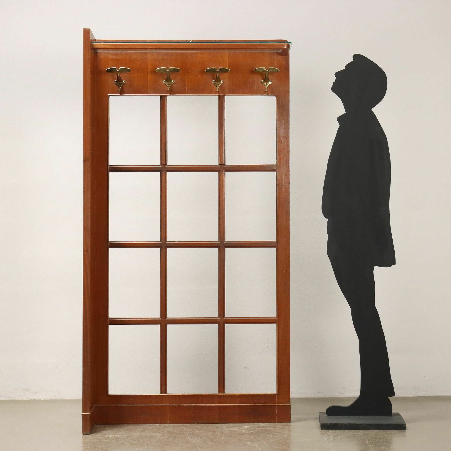 Vintage 1940s Coat Stand Mahogany Veneer Italy photo furniture