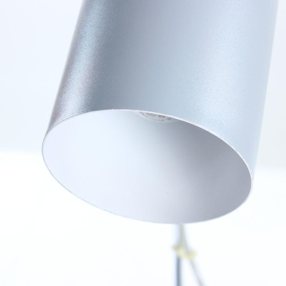 Table Lamp In Chrome And Gray Metal, By Josef Hurka For Napako 1960s photo vintage