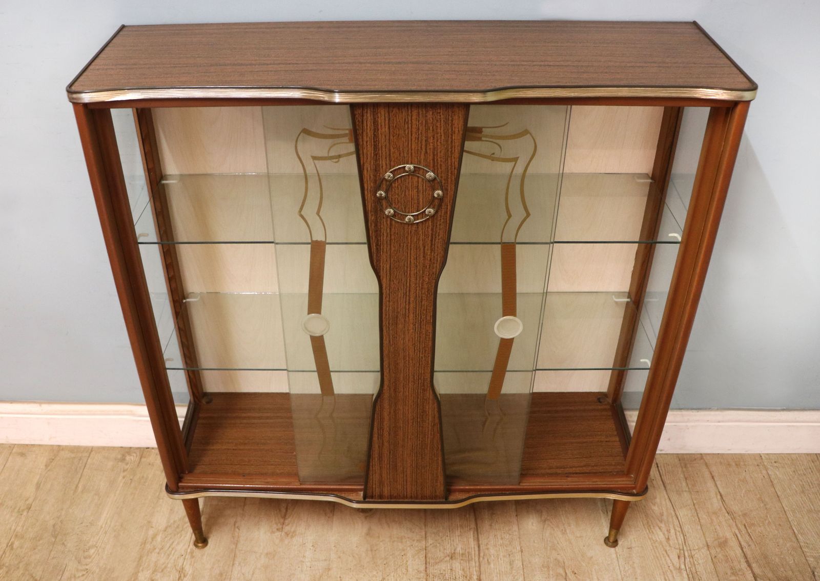 A Lovely Post Second World War Melamine Finish Display Cabinet. photo for sale