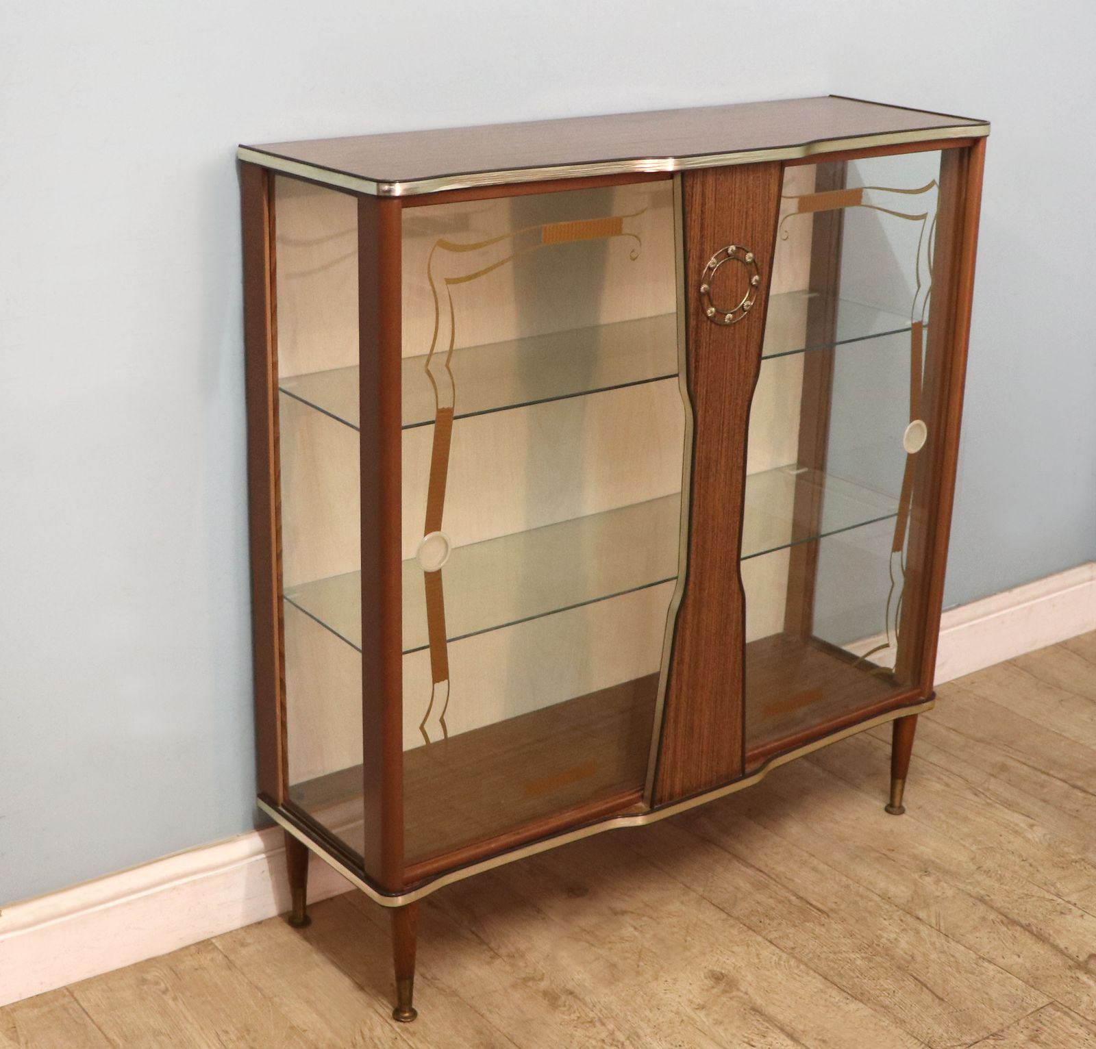 A Lovely Post Second World War Melamine Finish Display Cabinet. photo Furniture
