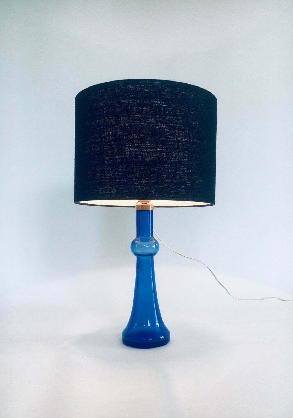 Midcentury Design Blue Glass Table Lamp By Nanny Still For Raak, Netherlands 1960's photo Lighting