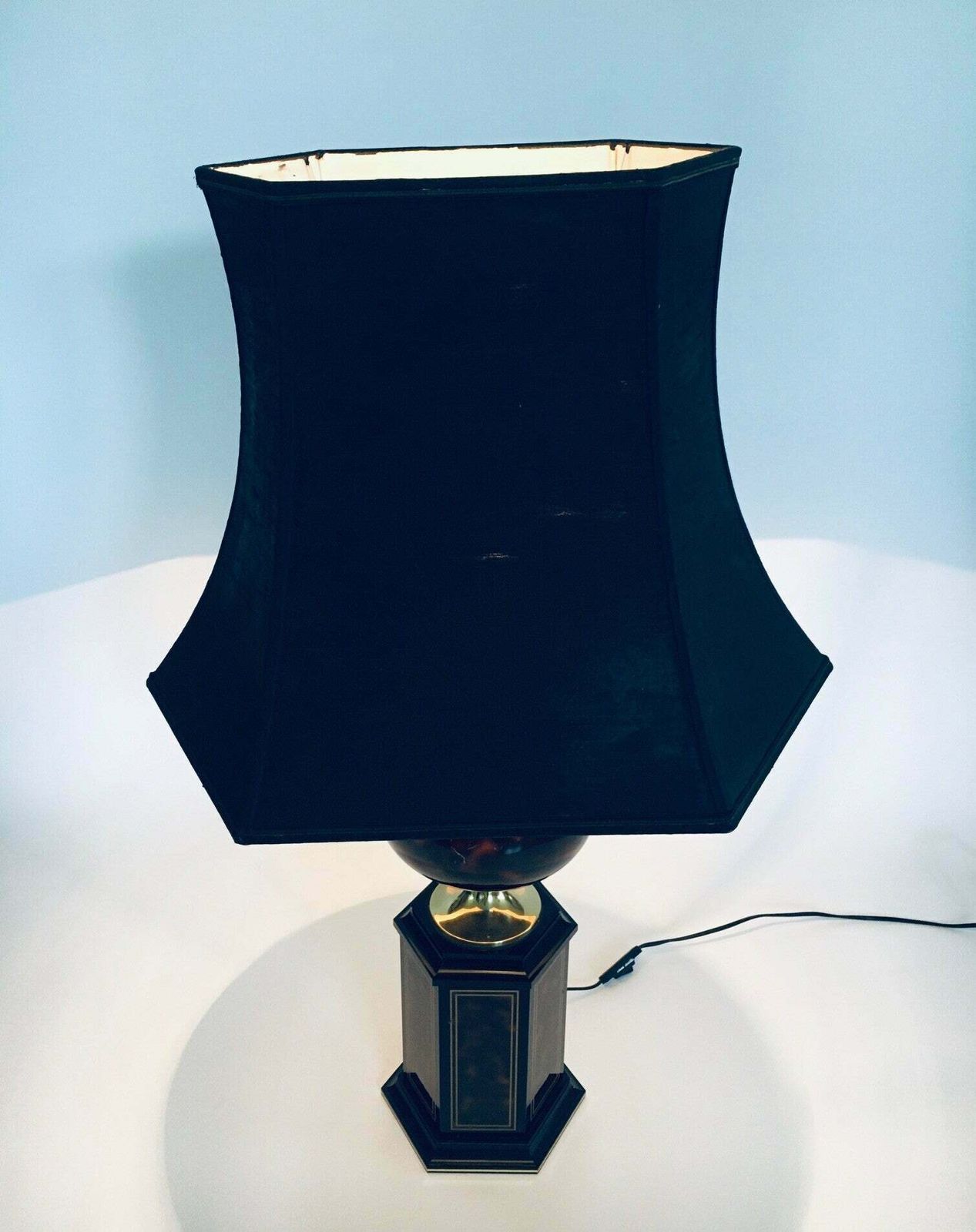 Hollywood Regency Design "Nadym" Xl Table Lamp By Le Dauphin, France 1970's photo vintage