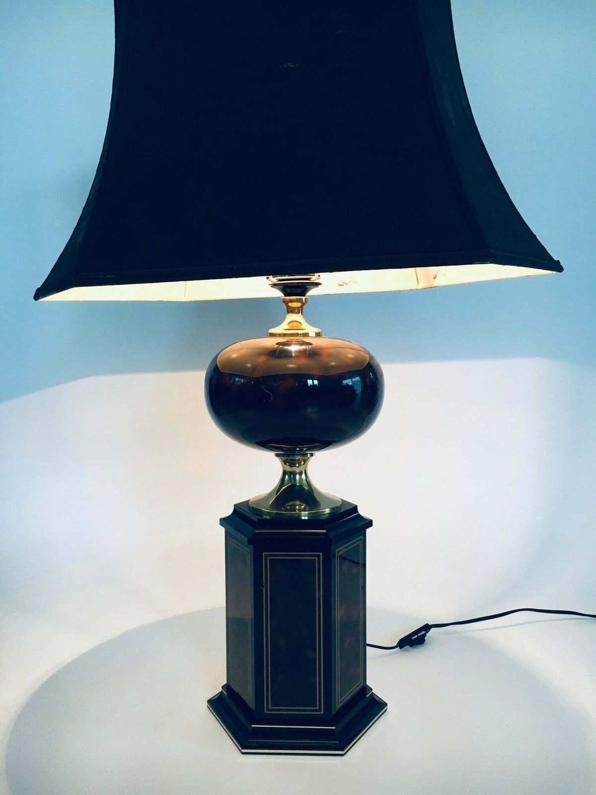 585.0 Hollywood Regency Design "Nadym" Xl Table Lamp By Le Dauphin, France 1970's photo