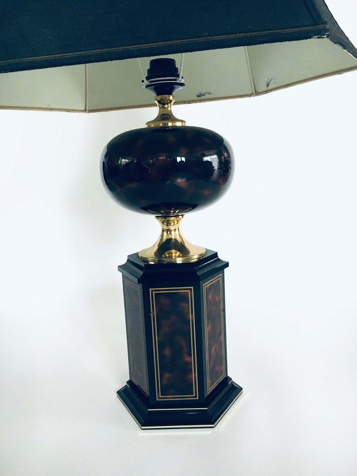 photo vinterior Hollywood Regency Design "Nadym" Xl Table Lamp By Le Dauphin, France 1970's