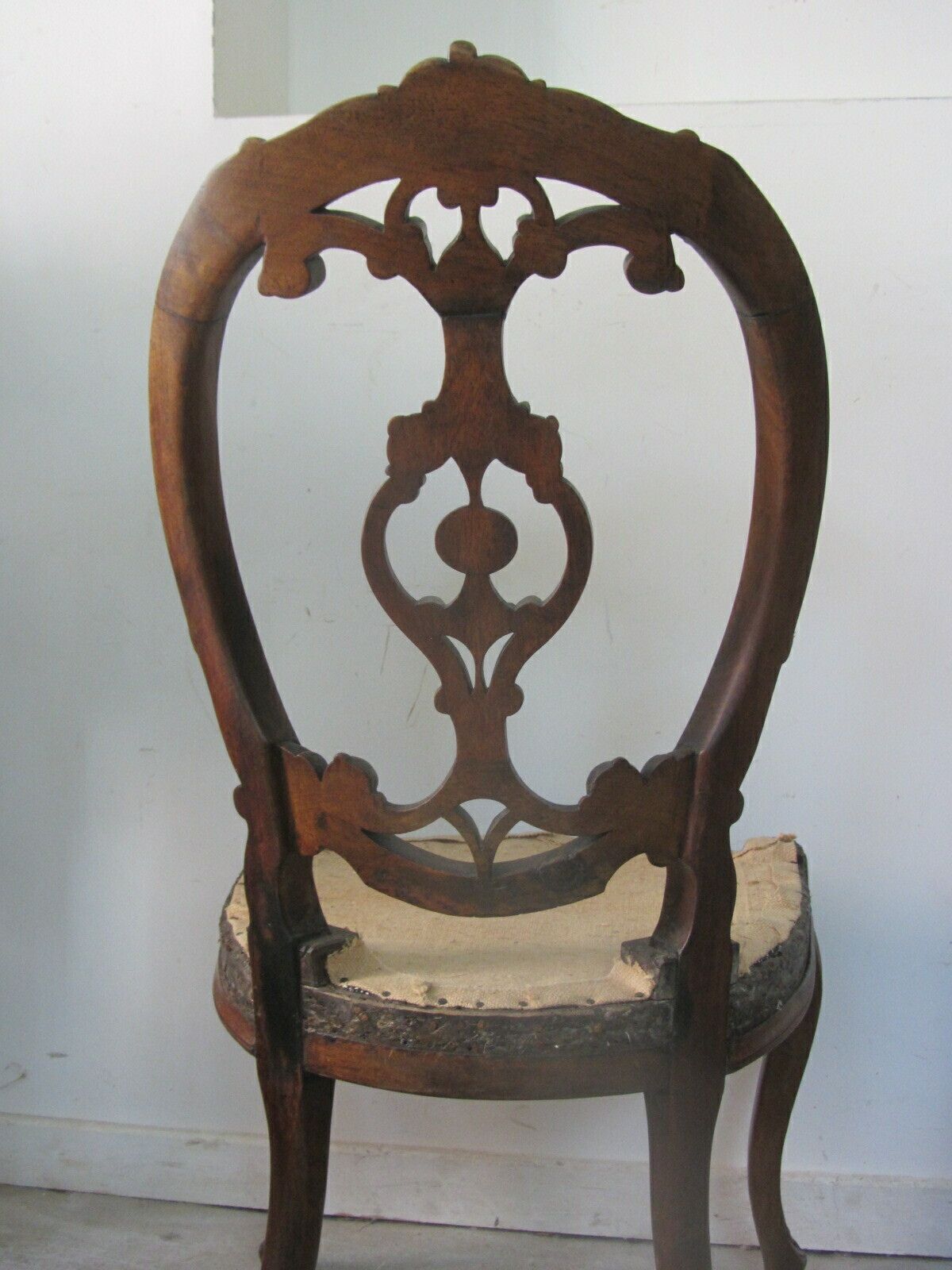 photo furniture Four Victorian Walnut Balloon Back Chairs, Including Completed Upholstery With Fabric Choice