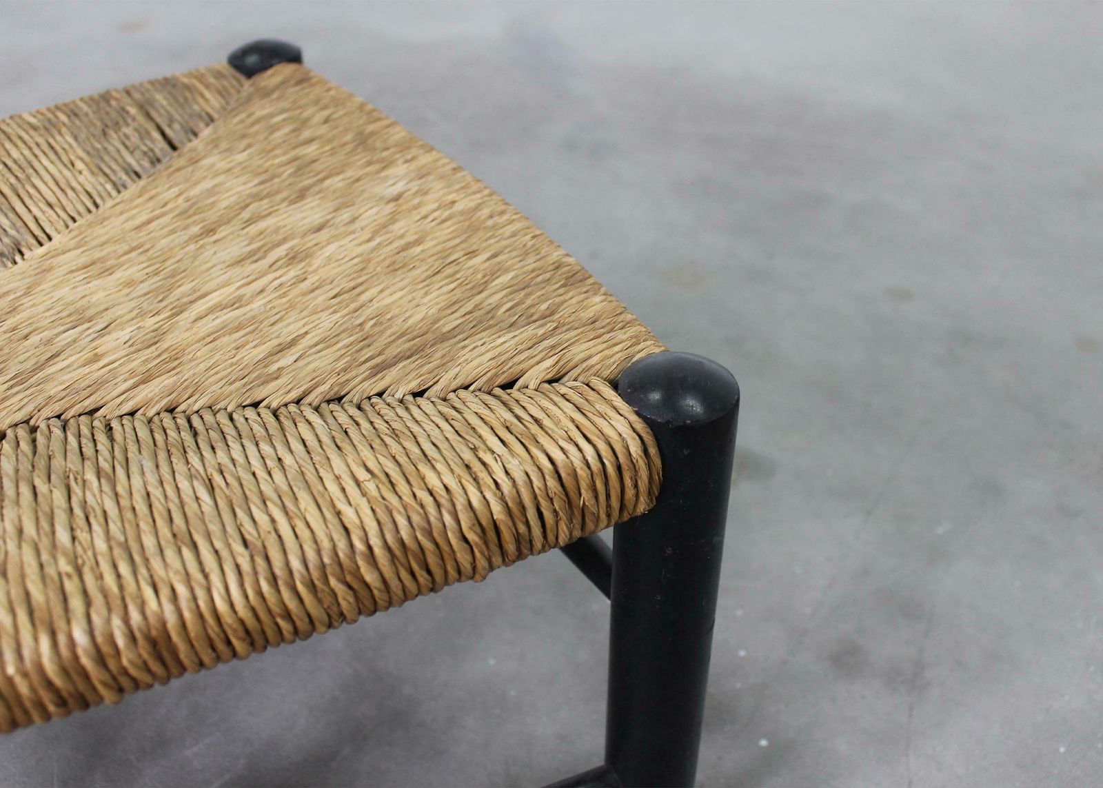 photo furniture Gio Ponti Set Of Two Fireside Chairs In Black Lacquered Wood And Rush 1950s