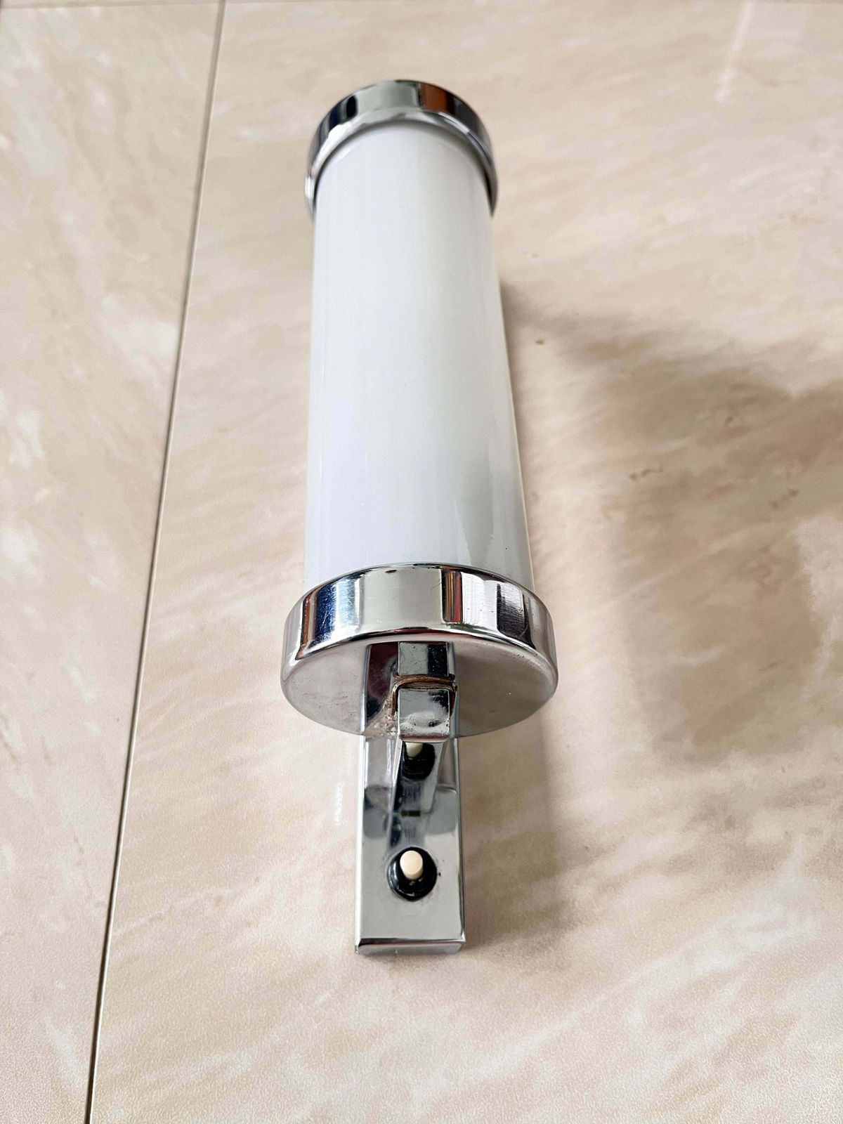 Chrome Milk Glass Bauhaus / Functionalist Wall Lamp   1930s photo 312.0