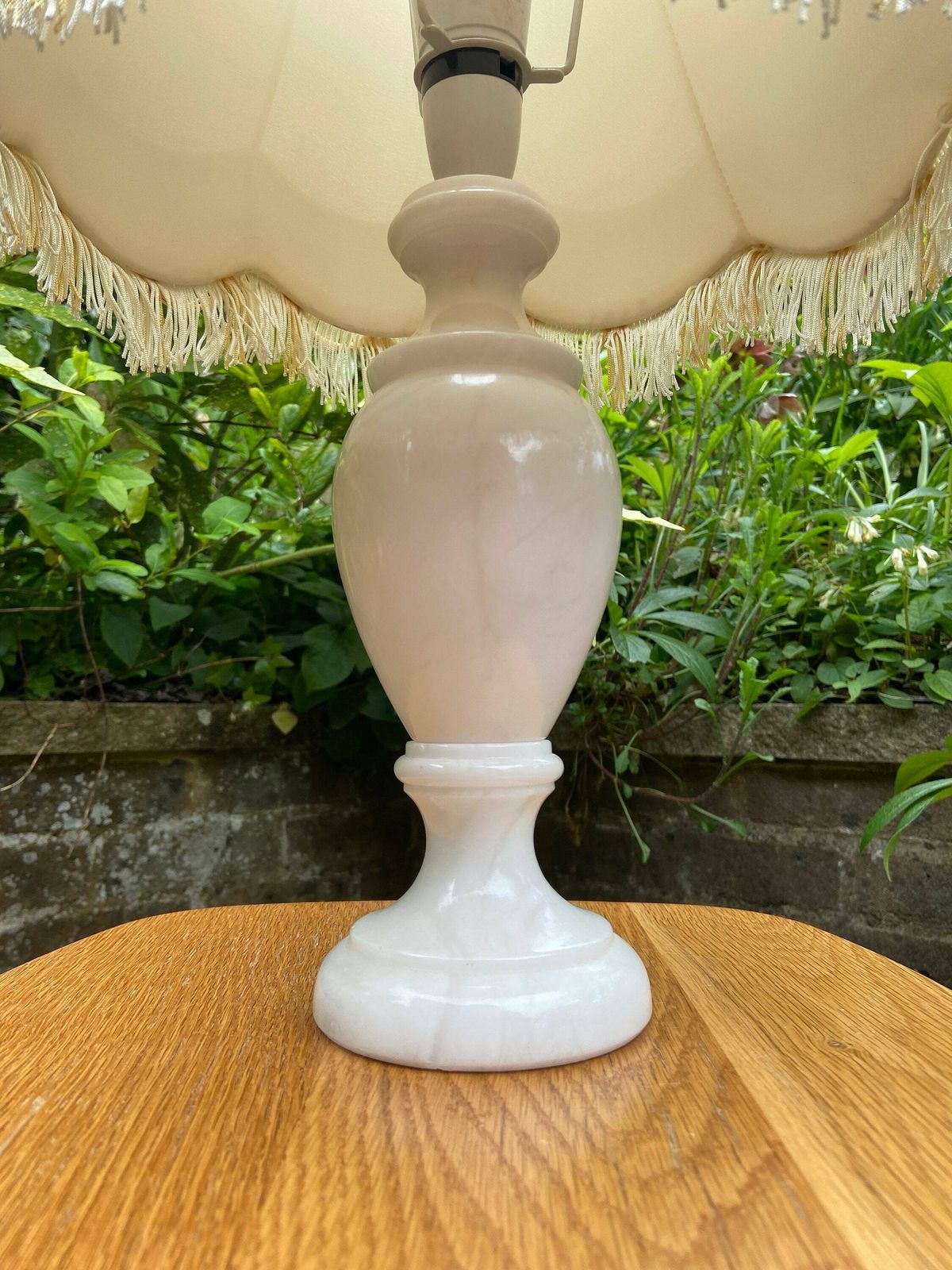 Vintage Quality White Onyx Lamp With Glorious Vintage Made To Match Shade   Working Onyx Lamp, Table Lamp photo Home Fixtures