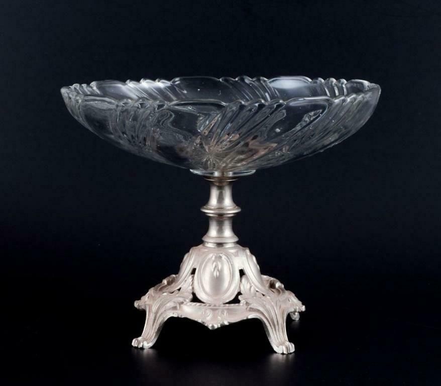 Val St. Lambert, Belgium. Large Centerpiece In Crystal Glass And Metal. photo furniture