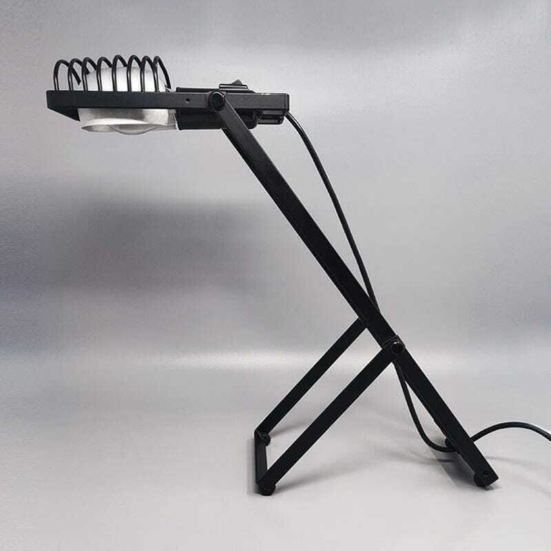 1970s Gorgeous Black Table Lamp "Sintesi" By Ernesto Gismondi For Artemide. Made In Italy photo for sale