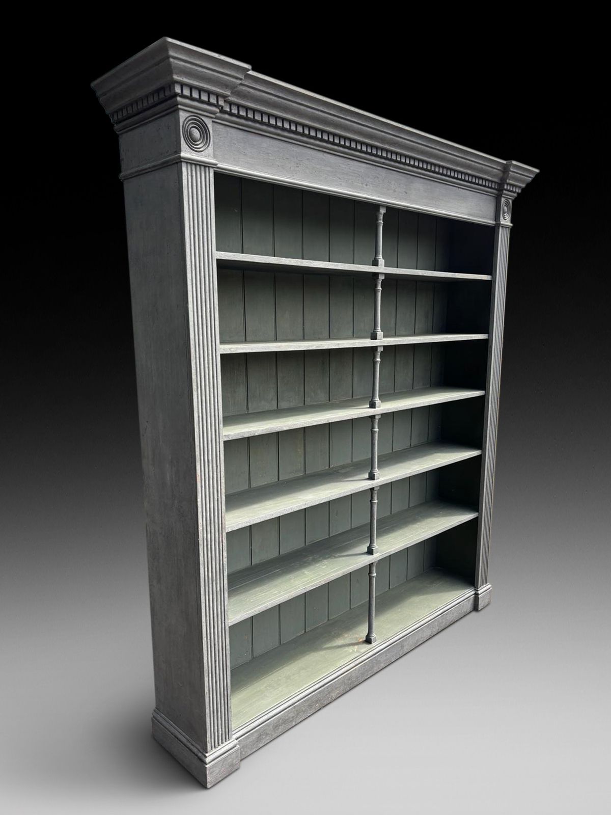 Distressed Painted Open Bookcase photo furniture