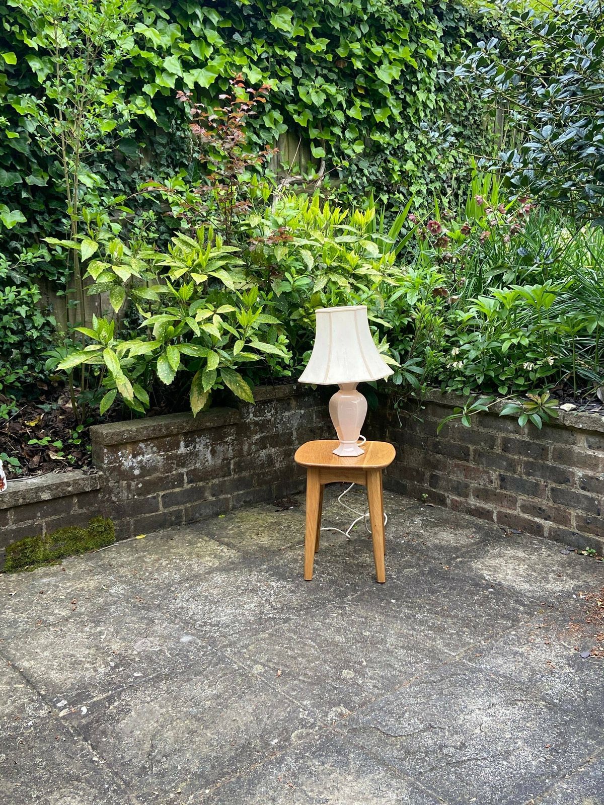 Vintage Baby Pink Pastel Pink St Michael’s Ceramic Glazed Lamp Base With Vintage Pink Shade, Table Lamp, Working Vintage Lamp