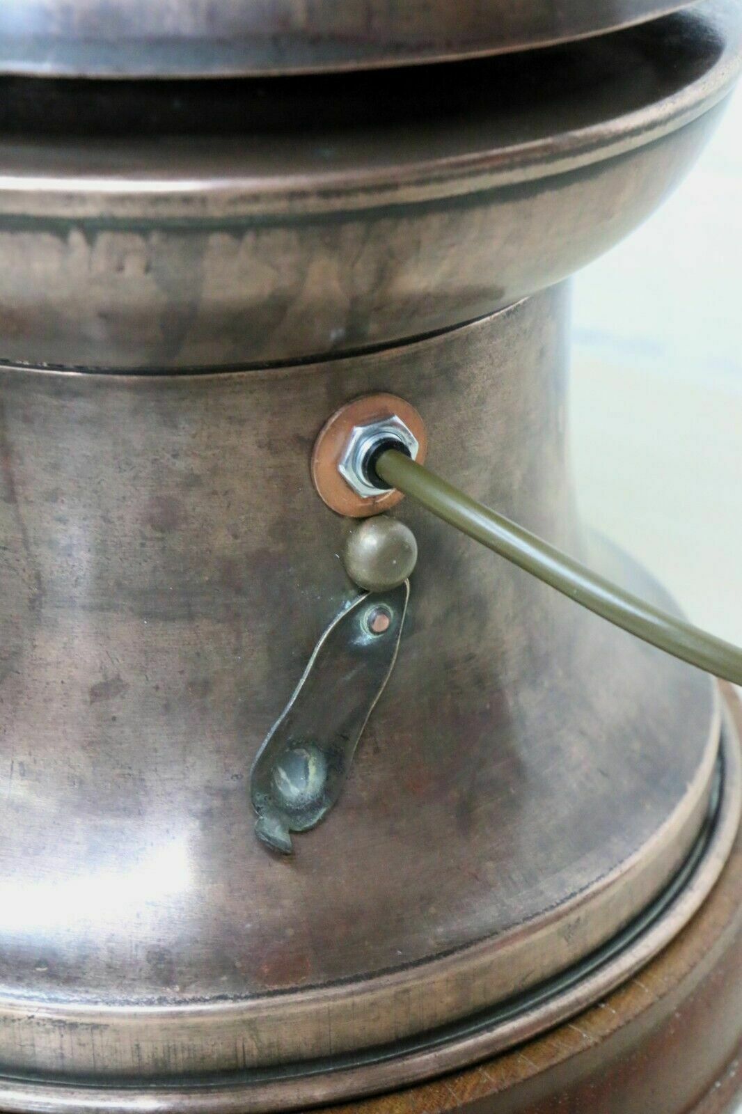 Table Lamp Antique Railway Gas Lamp Copper Top Converted Desk Lamp Unique photo vintage