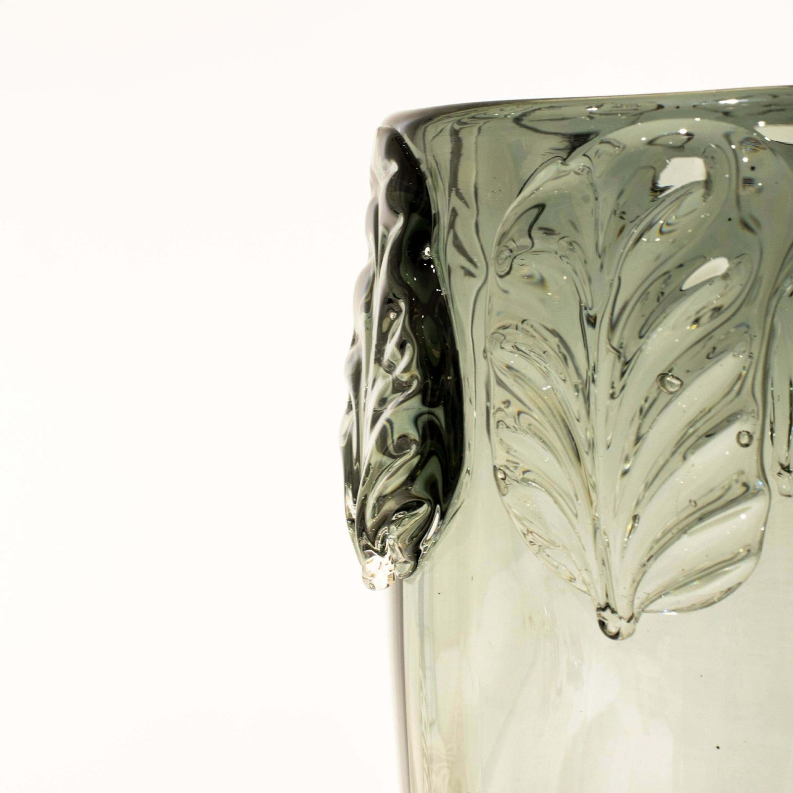 Handcrafted Semi Transparent Grey Color Glass Vase, Italy, 2024 photo vintage