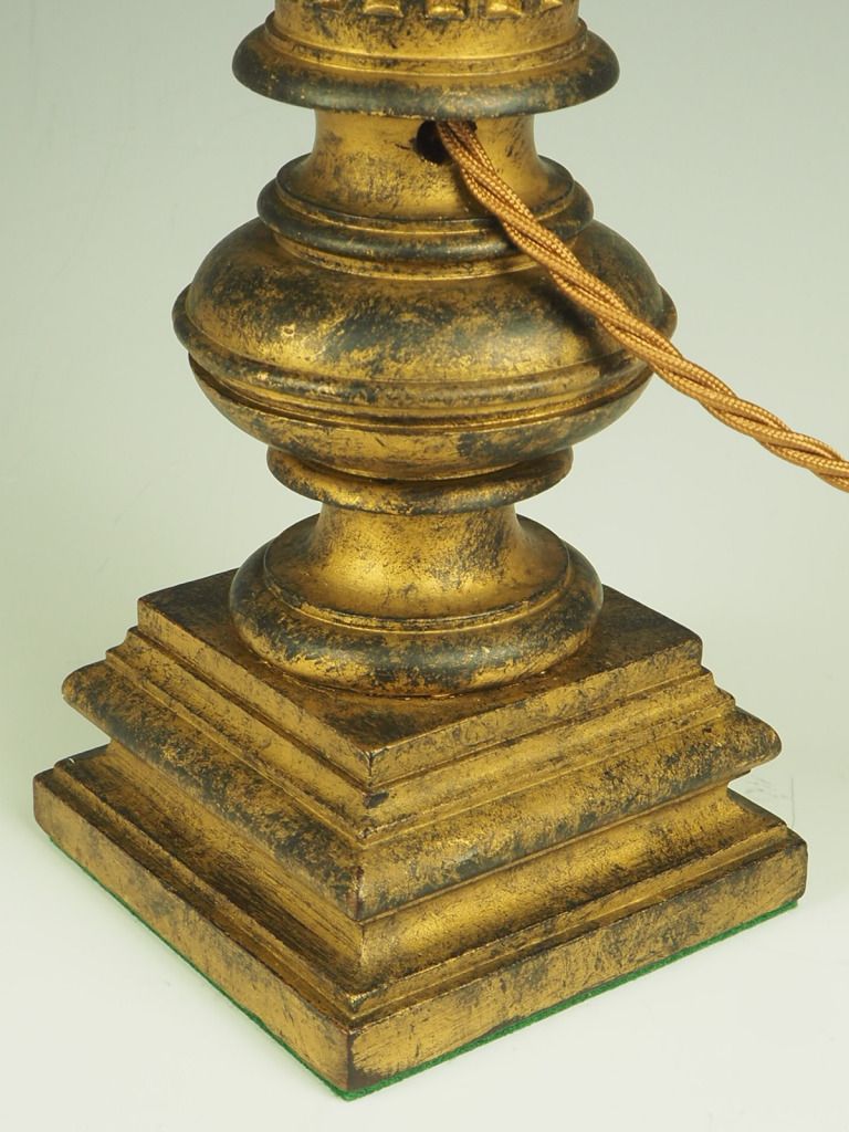 325.0 Antique French Carved Giltwood Table Lamp photo