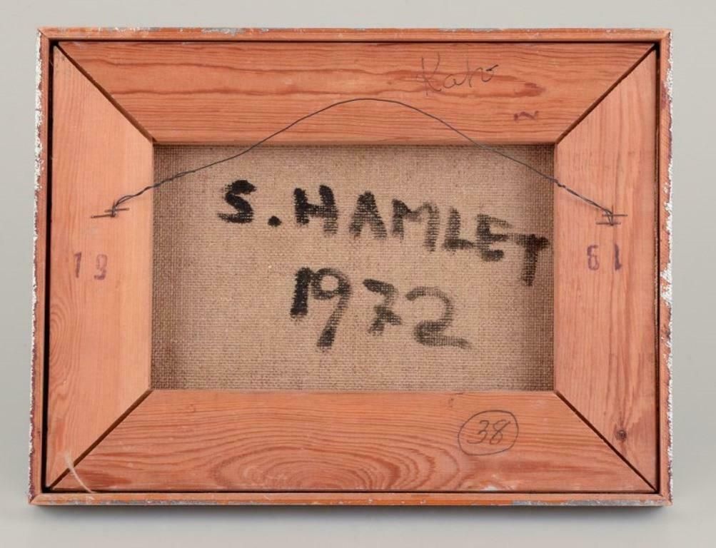 S. Hamlet, Swedish Artist. Oil On Painter's Board. Abstract Composition. photo vinterior
