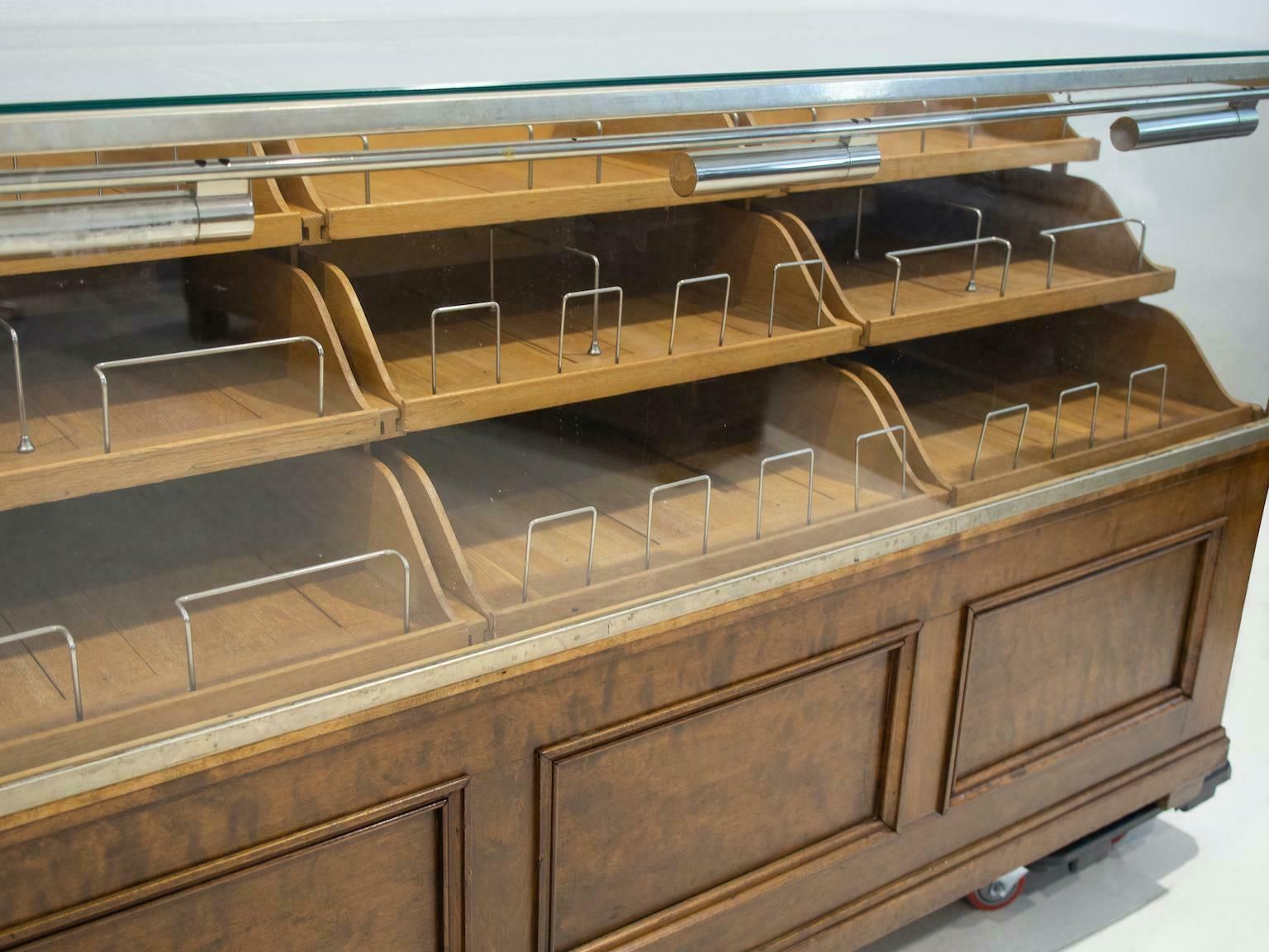Shop Counter Of Birch And Oak Wood With Twenty Drawers, 1940's photo 5783.0