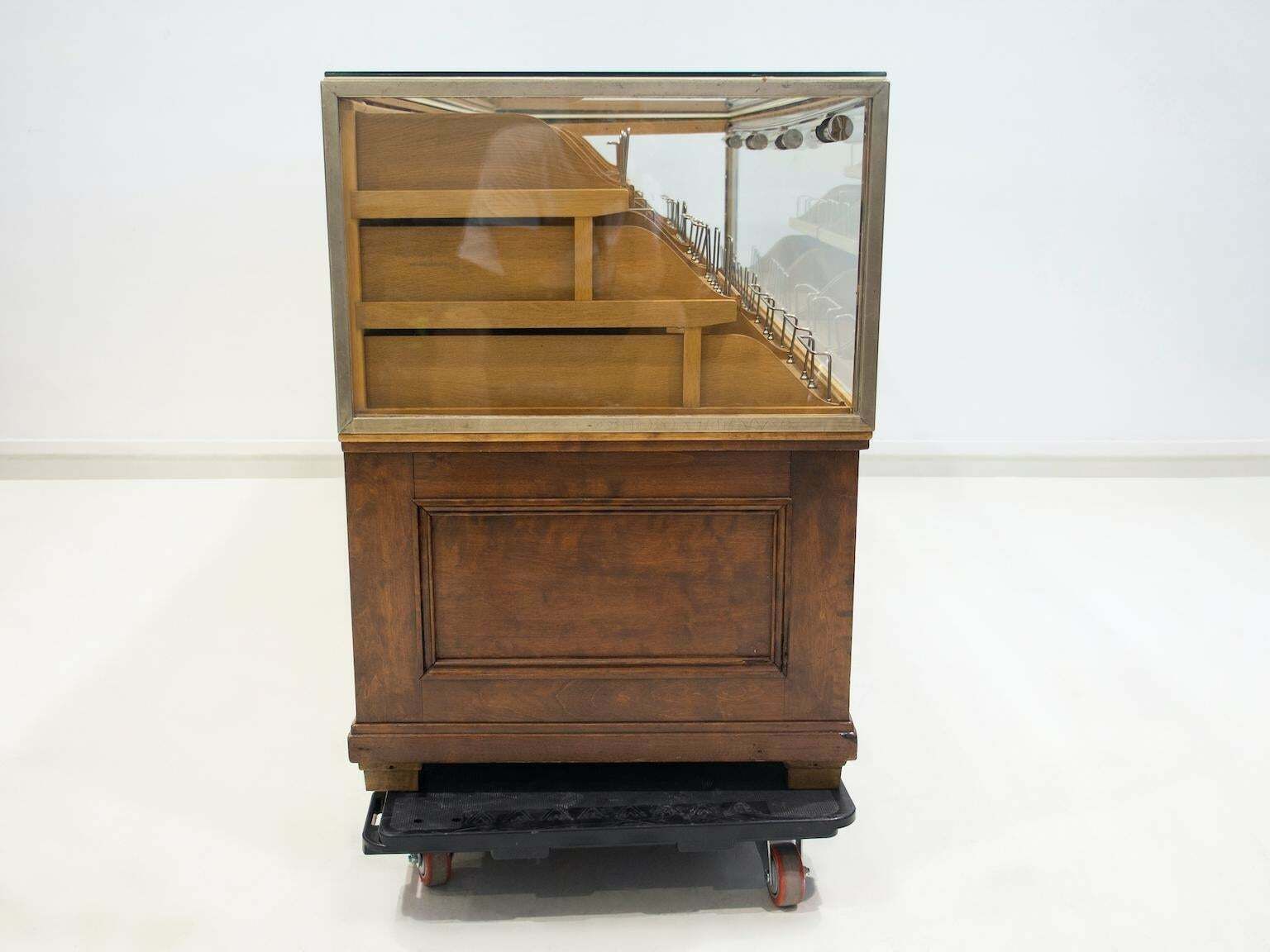 photo vinterior Shop Counter Of Birch And Oak Wood With Twenty Drawers, 1940's