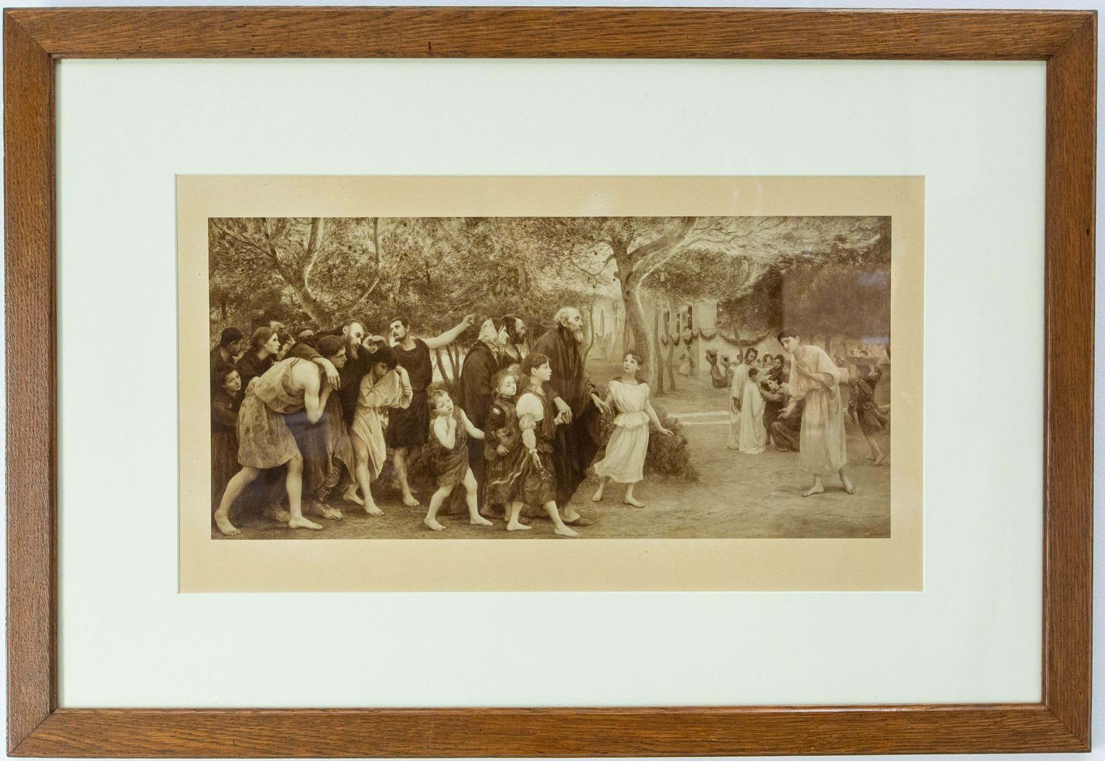 French Engraving Gospel Scene Banquet Guests Eugene Burnand, 1900 photo for sale
