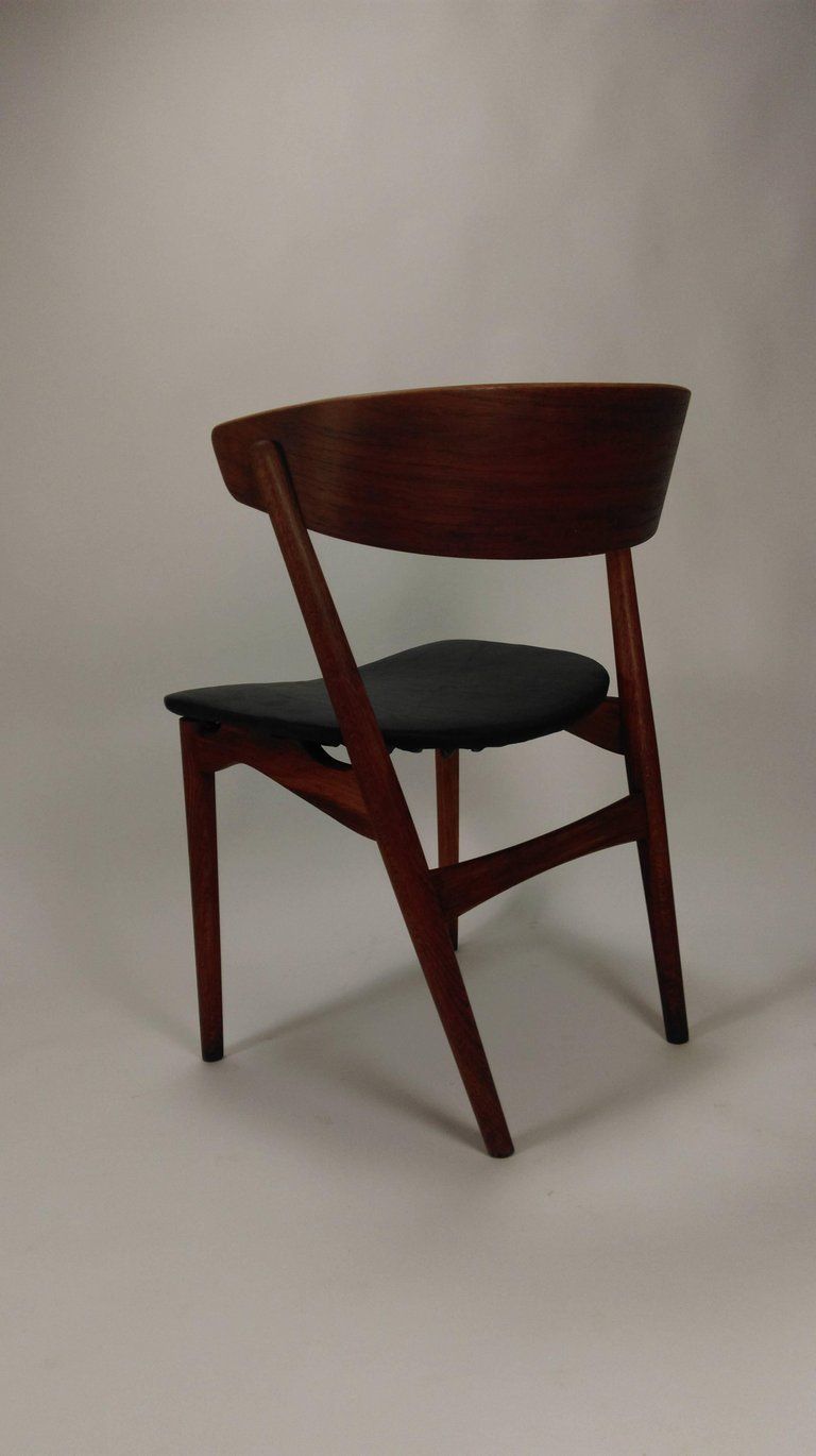 1960s Set Of Two Danish Dining Chairs In Teak And Oak By Helge Sibast photo for sale