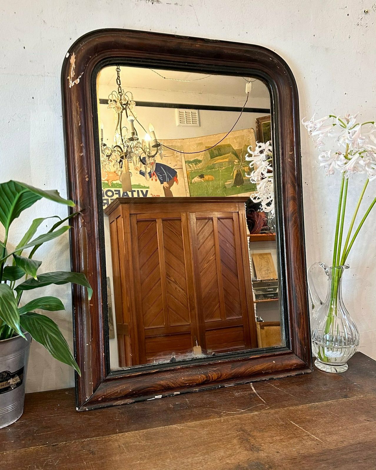 Antique Louis Phillipe Arched French Mirror C.1850 photo buy