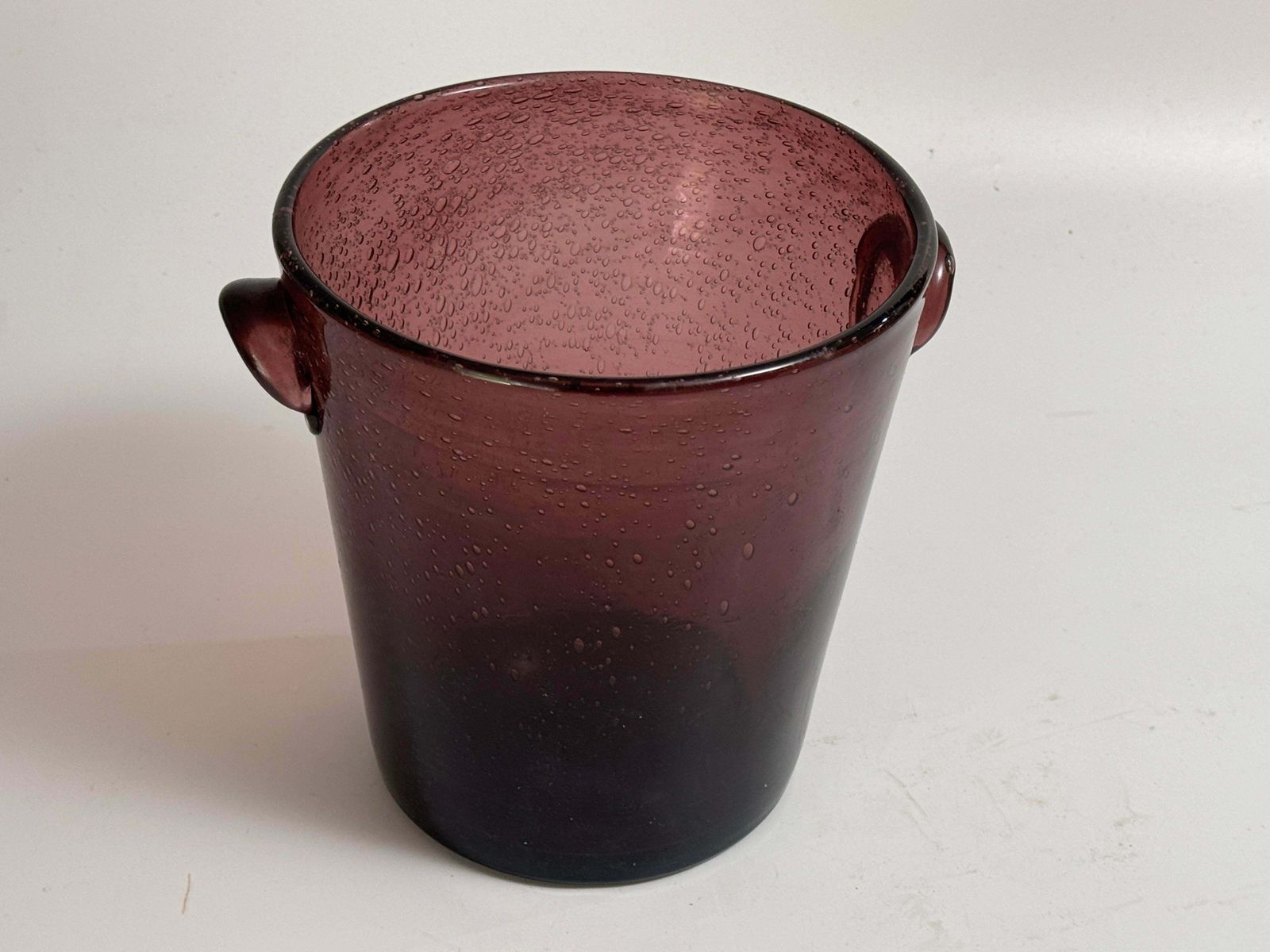 Biot Glass 1960 Champain Bucket Purple Color France photo Home Decor