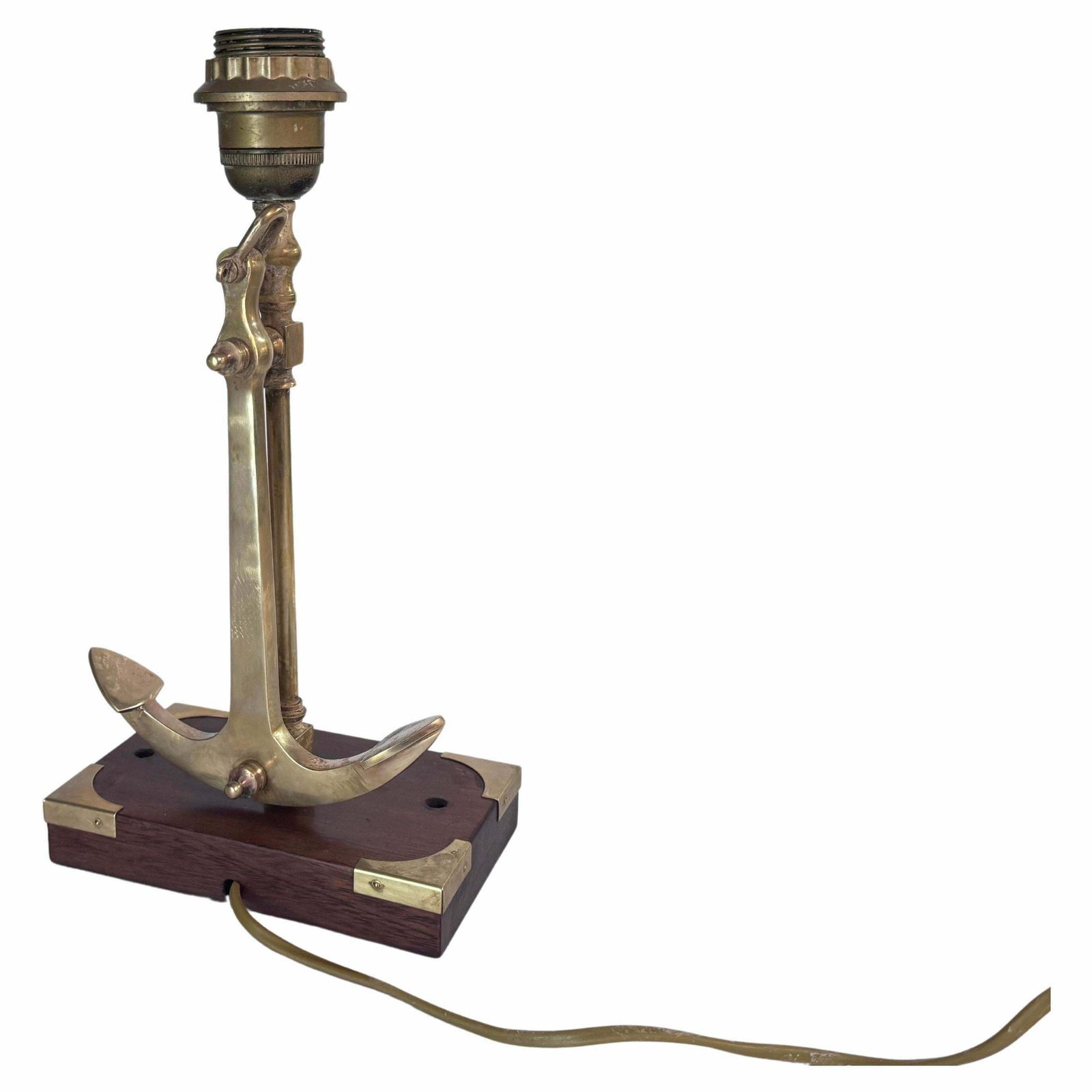 Marine Table Lamp With An Anchor In Gold Colored Brass Circa 1960 France photo furniture