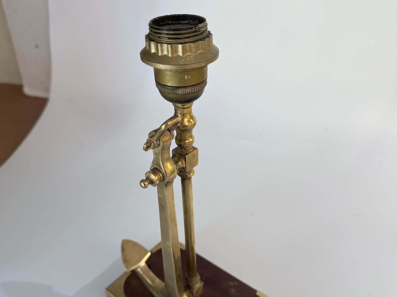 Marine Table Lamp With An Anchor In Gold Colored Brass Circa 1960 France photo 368.0