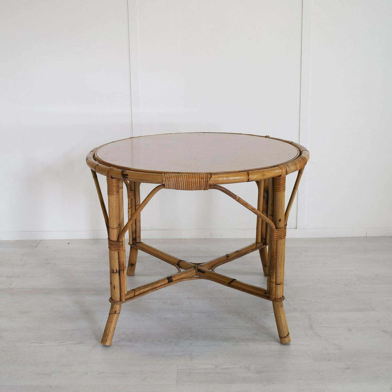 Italian Bamboo Tito Agnoli Styele Table Mid Sixties photo vinterior