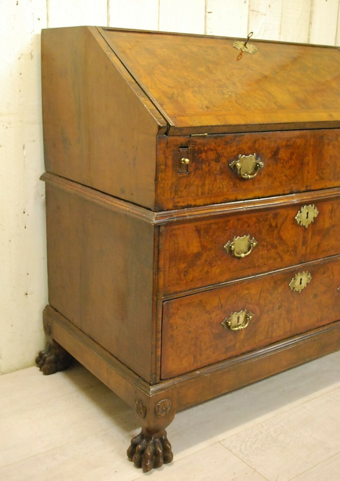 Furniture Antique Walnut Queen Anne Period Writing Bureau photo