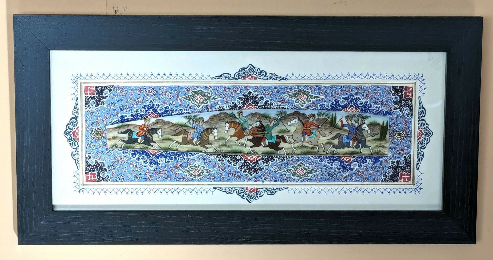 Antique Islamic Framed Miniature Painting On Camel Bone photo furniture