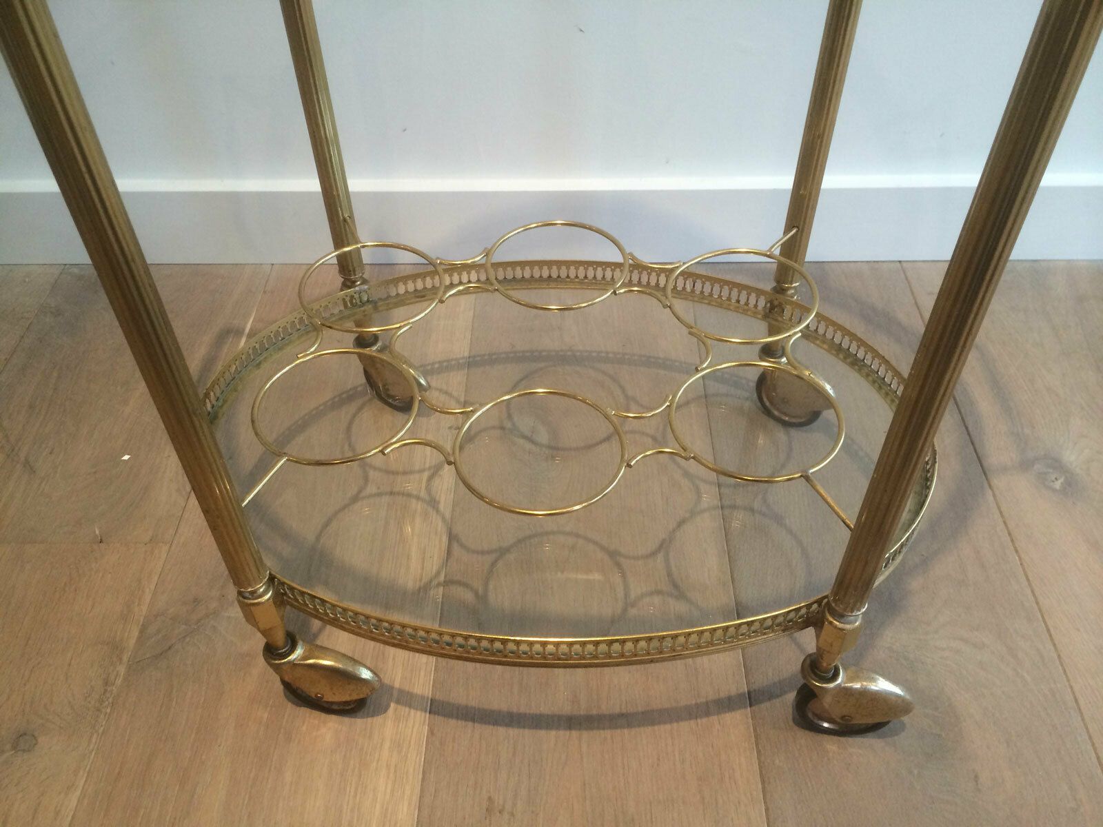 Oval Brass Rolling Table In The Style Of Maison Jansen. Around 1940 photo buy