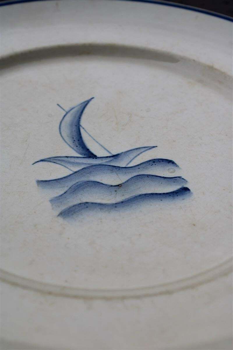 Plate By Gio Ponti From 1930 Small Boat On The Waves The Blue Sea San Cristoforo photo buy