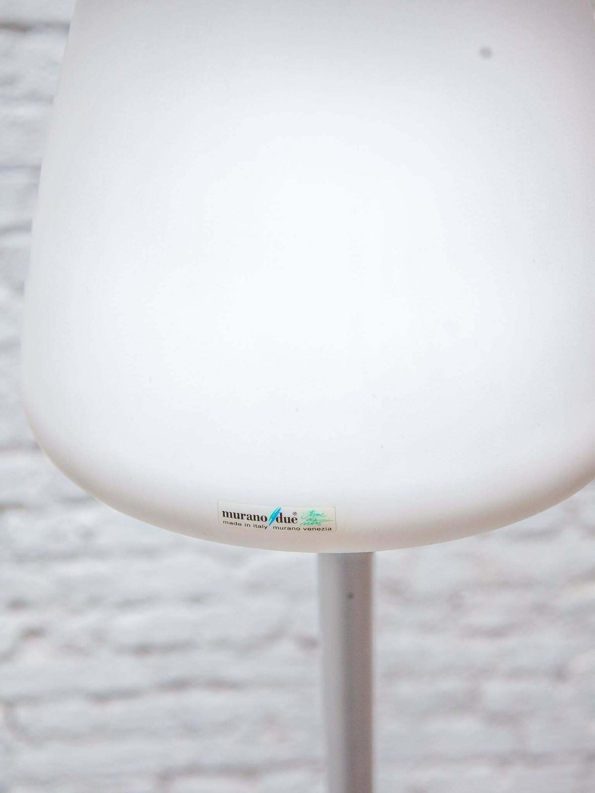 photo furniture Midcentury Modern Murano Due Opaline Glass Shade Floor Lamp, 1980s