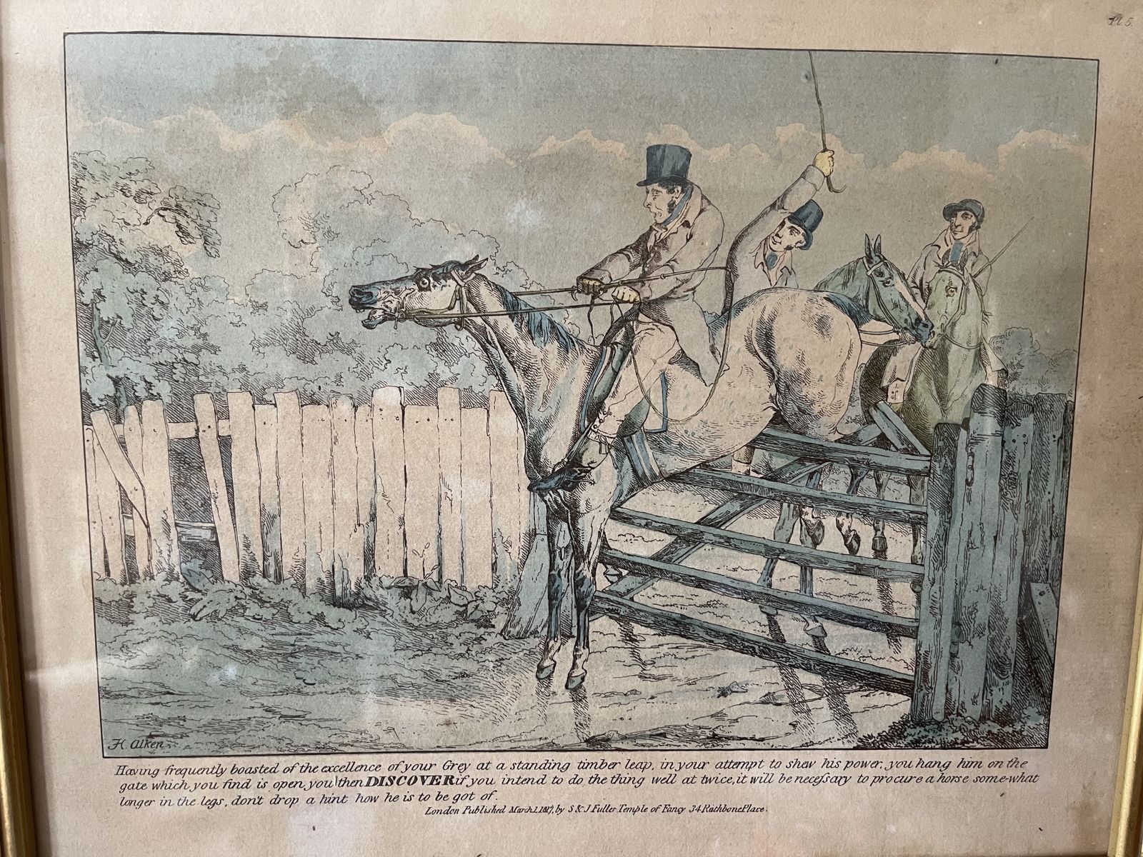 Art Henry Alken Set Of 6 Lithographs From His 1817 'Discoveries' Series photo