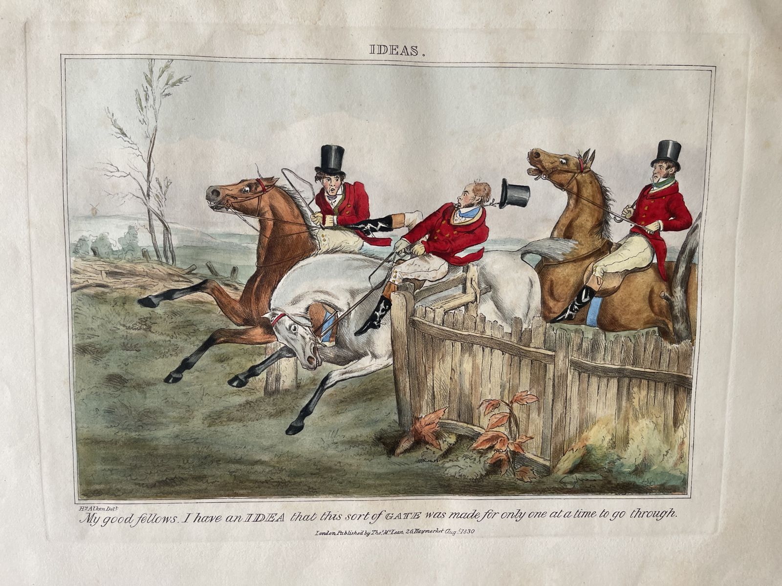 Henry Alken Set Of 8 Lithographs From His 1830 'Ideas' Series photo vintage