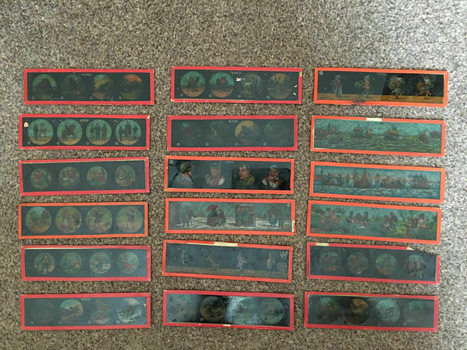 41 Victorian Hand Painted Magic Lantern Slides, Some Ernst Plank (E.P.), Nurembe