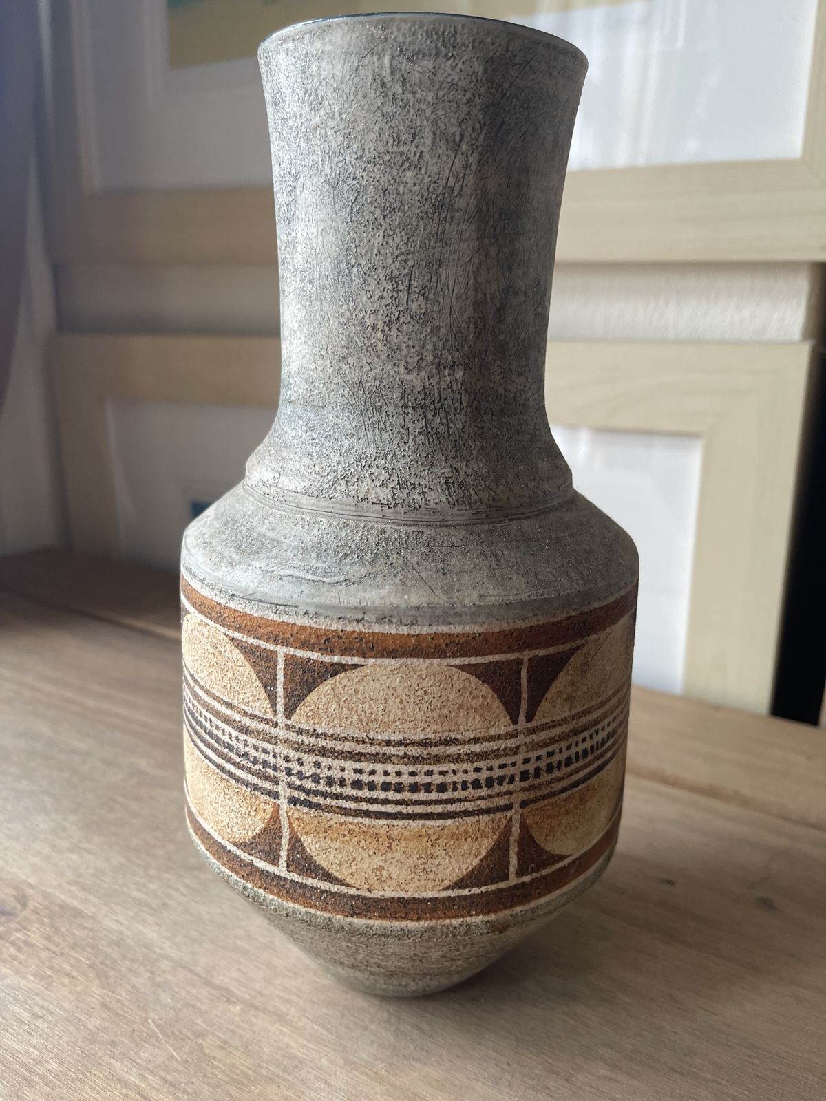 Large Vintage Troika Urn Vase Artist Pb (Penny Black)