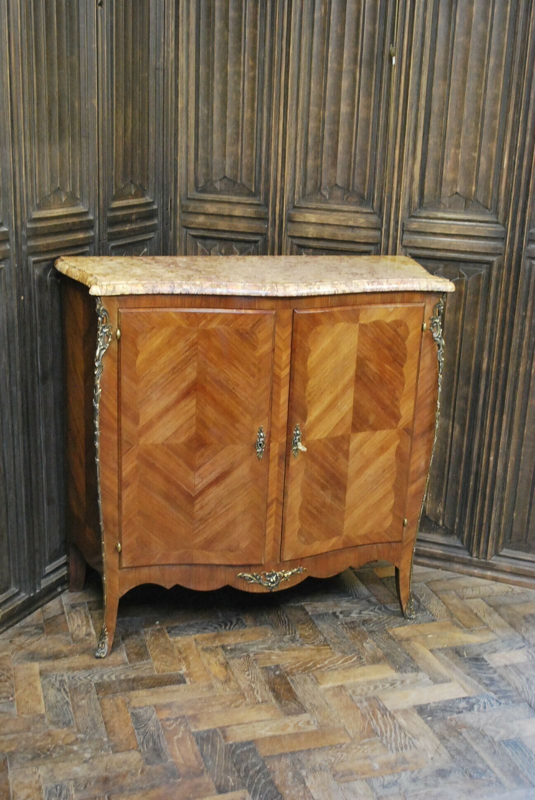 Antique French Serpentine Side Cabinet