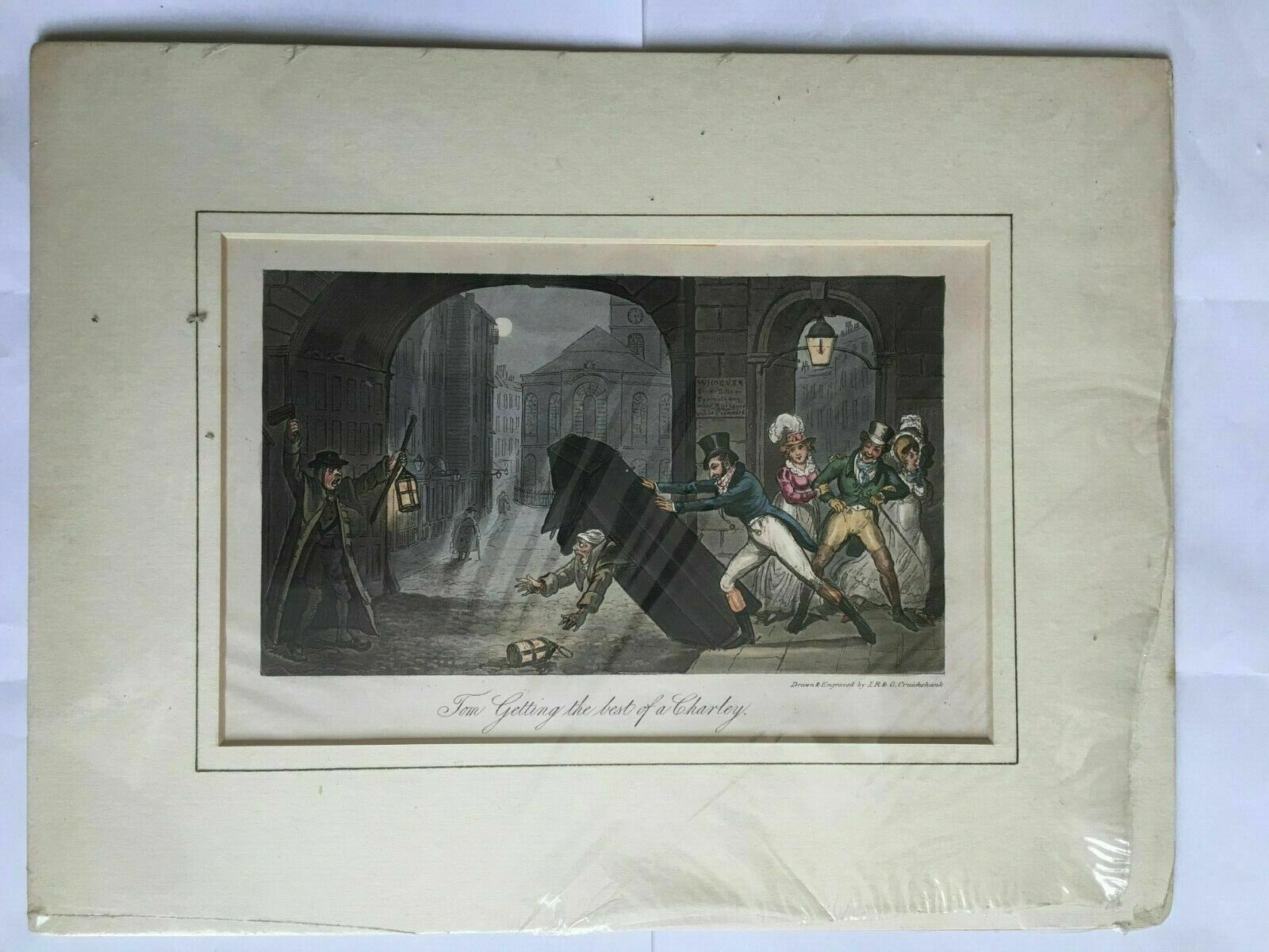 Original Lithograph Titled 'Tom Getting The Best Of A Charley' photo furniture